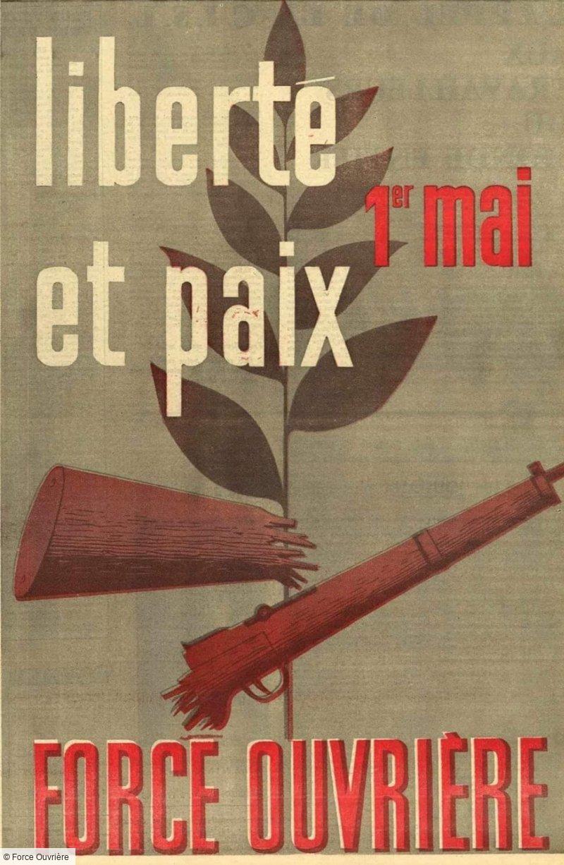 Affiche 1er mai historique Force Ouvrière