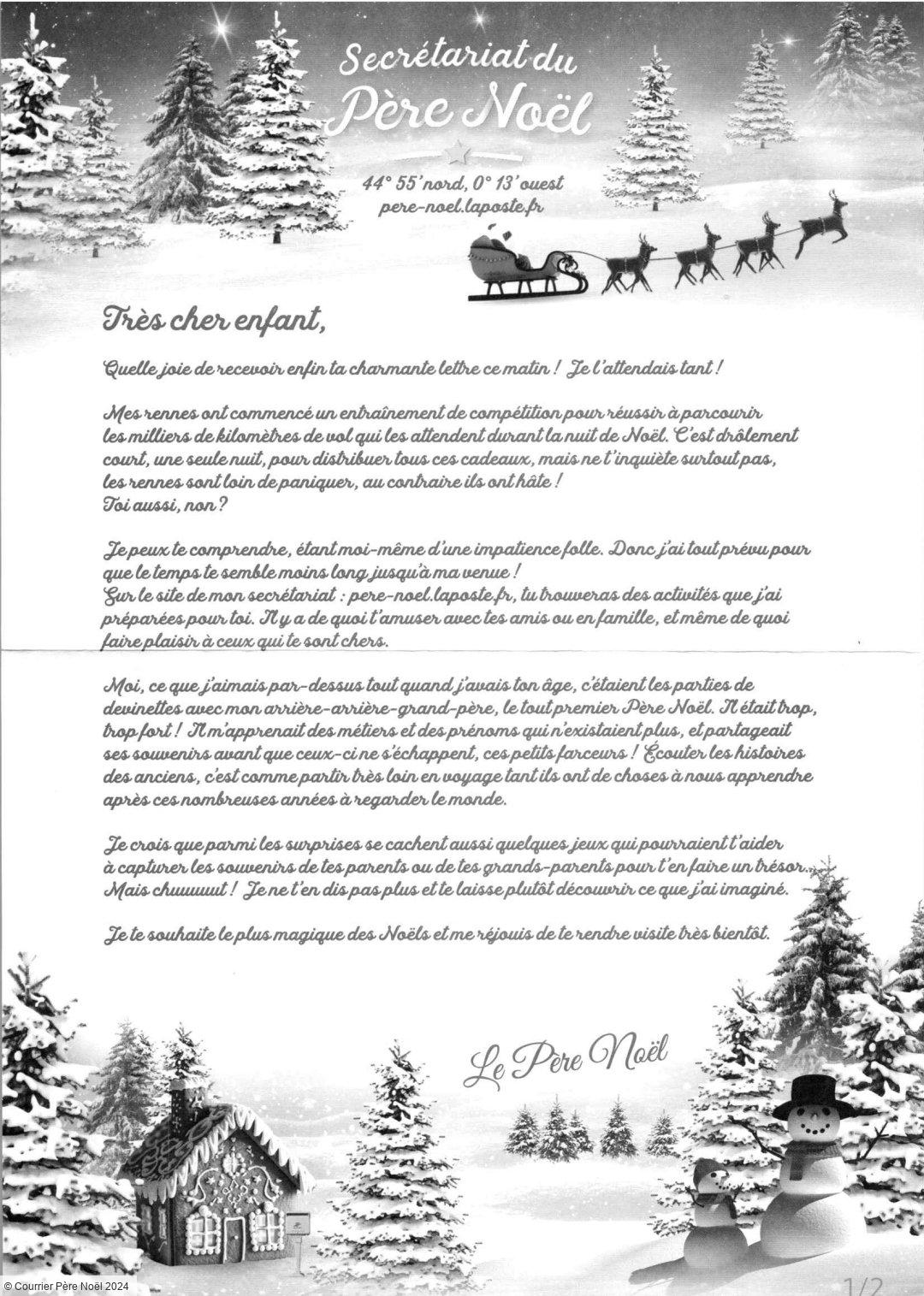 Courrier Père Noël 2024