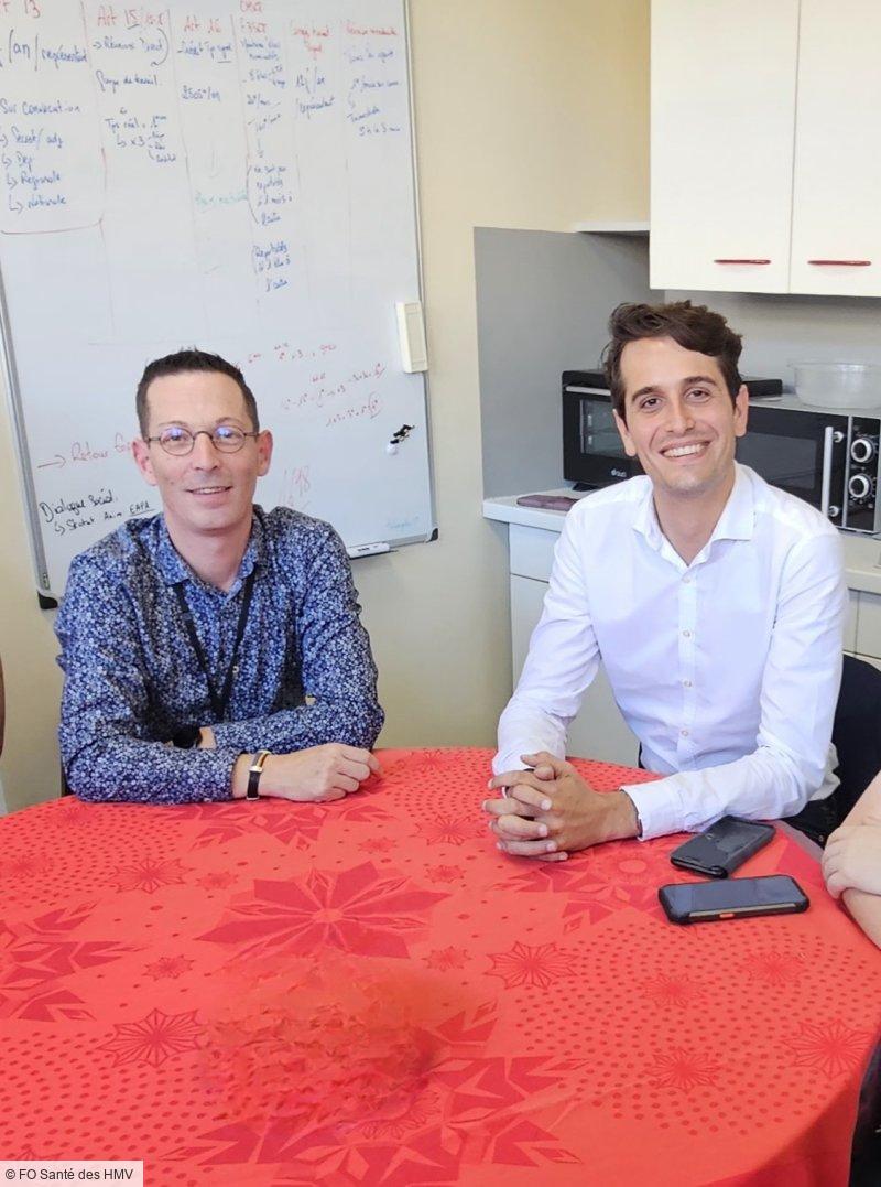 Député Gaëtan Dussausay - Jérôme Guillot FO Santé HMV