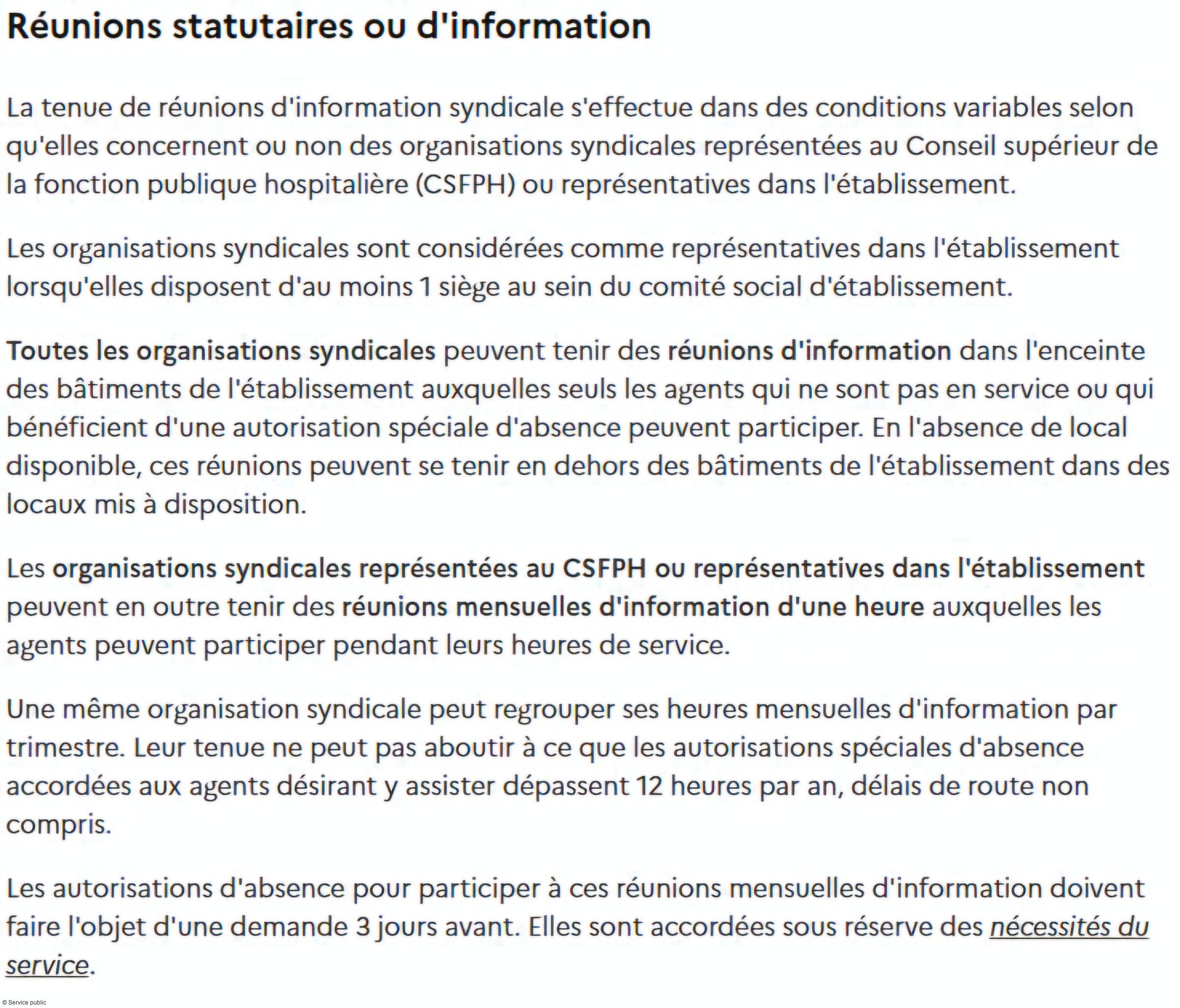 Heure mensuelle d'information syndicale