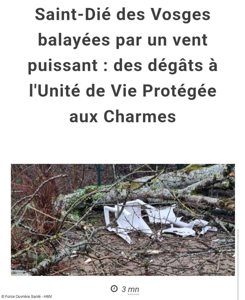 Tempête et dégâts à Saint-Dié des Vosges