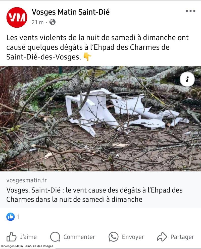 Tempête et dégâts à Saint-Dié des Vosges