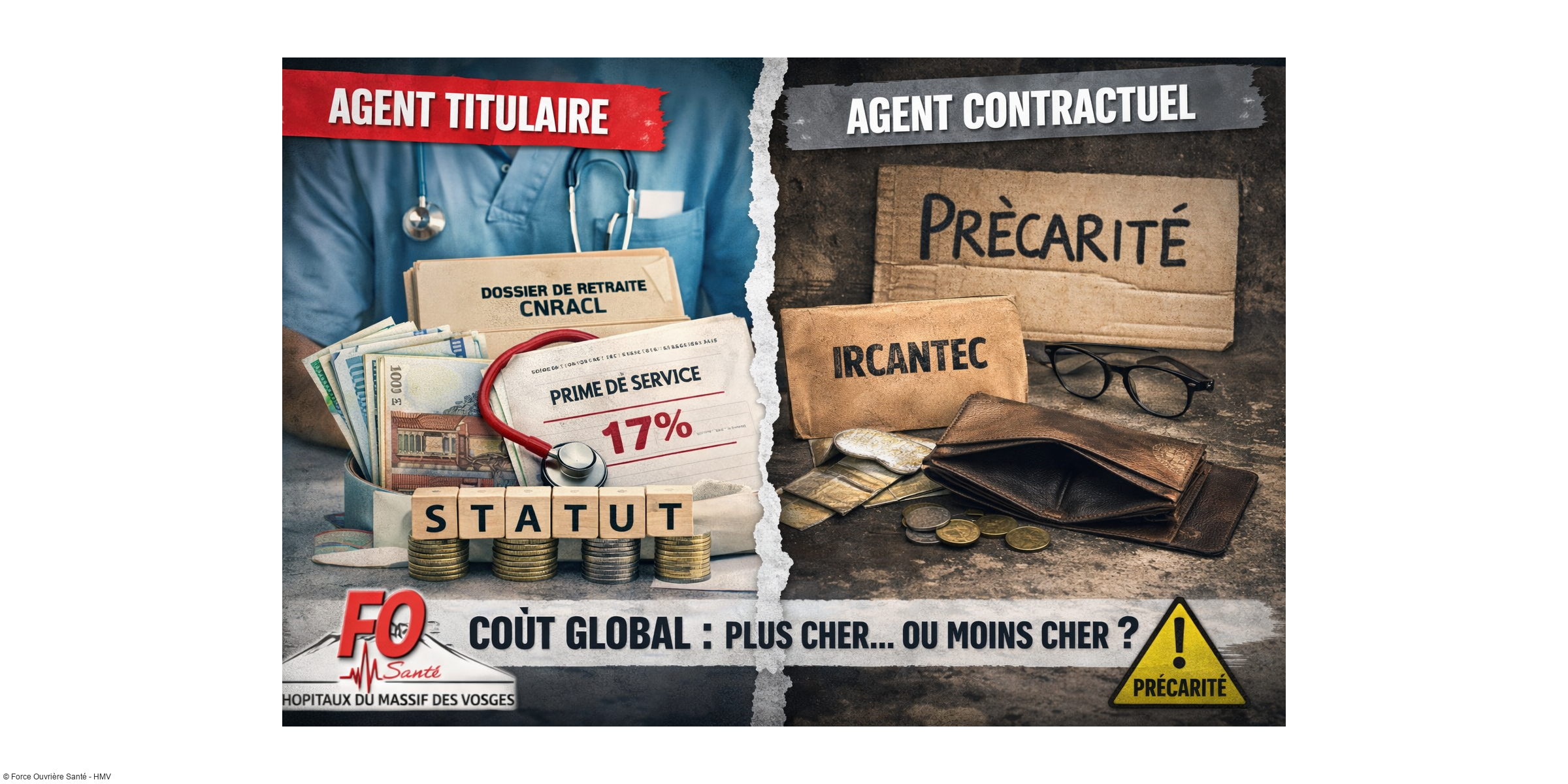 Pourquoi les agents stagiaires et titulaires coûtent plus cher que les agents contractuels à l'hôpital