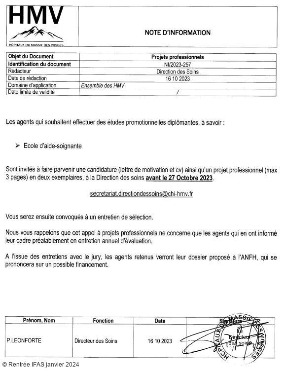 Appel à projets - IFAS janvier 2024