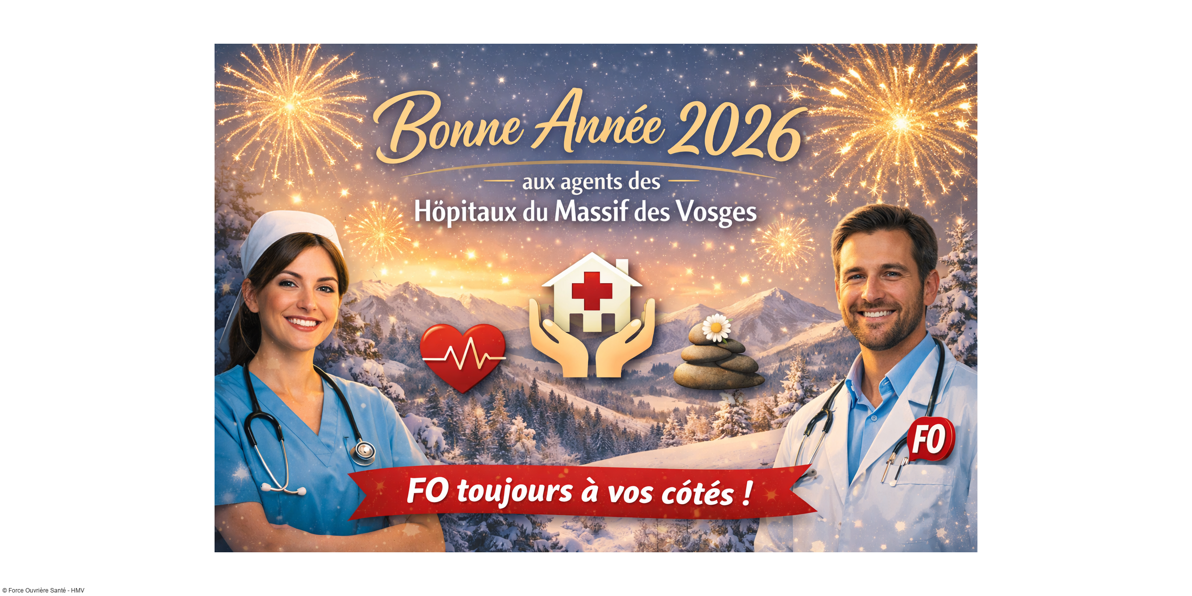 Bonne année 2026 à tous les agents des Hôpitaux du Massif des Vosges !