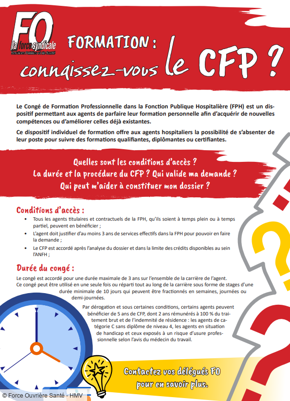 Le Congé de Formation Professionnelle (CFP) dans la Fonction Publique Hospitalière : Une opportunité à ne pas manquer !