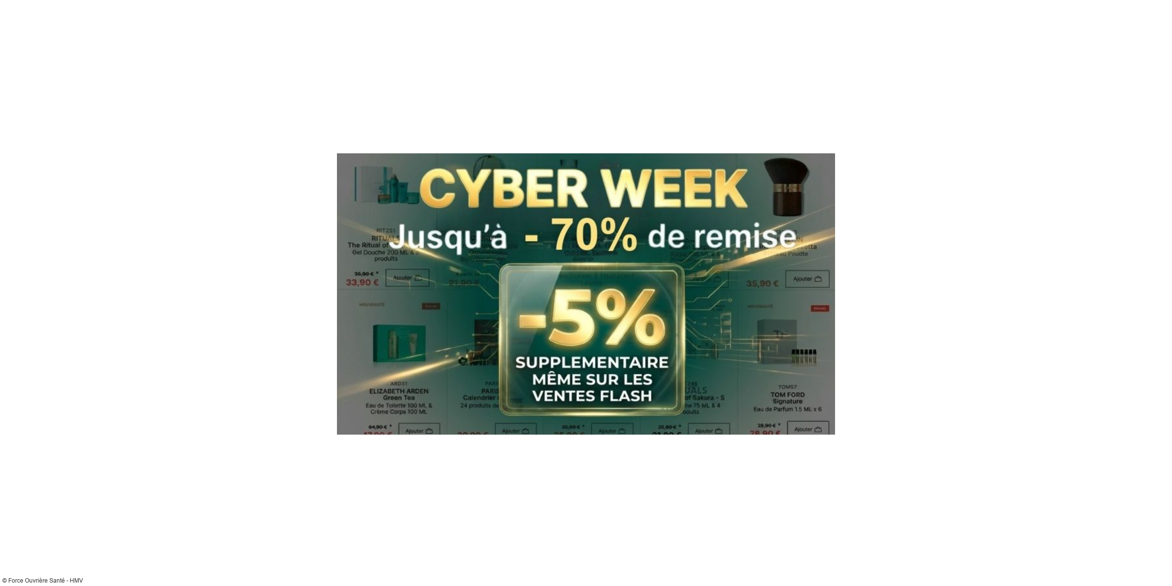 Cyber Week : jusqu'à -70% + 5% supplémentaires, même sur les ventes flash !