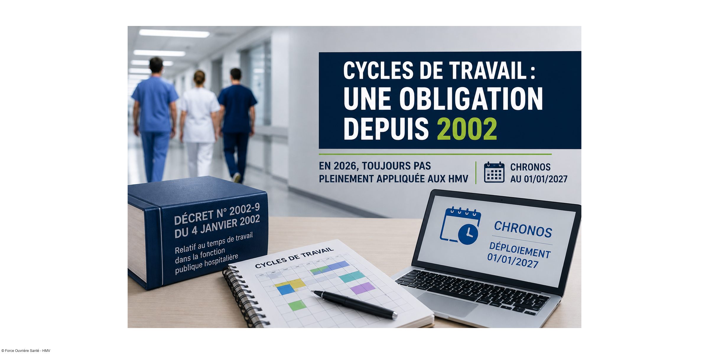 Cycles de travail : 2002 dans les textes, mise en conformité seulement en 2027 aux HMV
