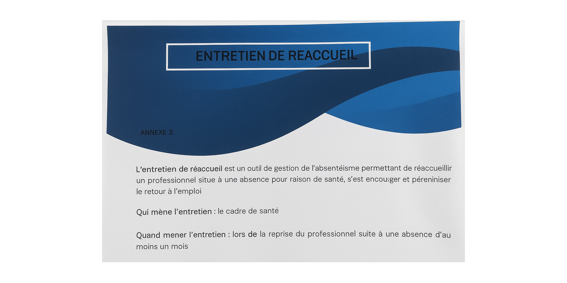 Un document non validé diffusé aux HMV : l’« entretien de réaccueil »