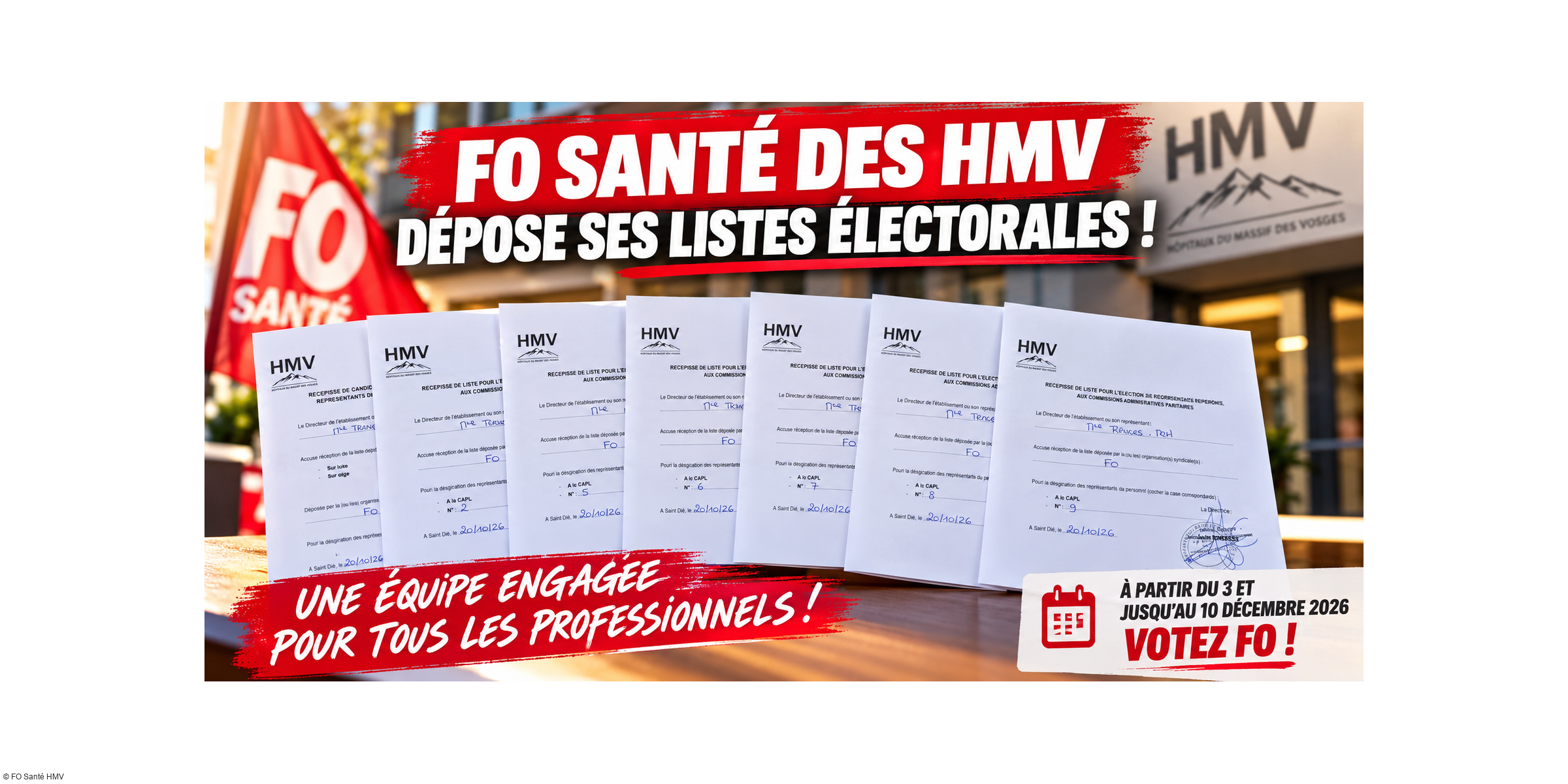 Élections professionnelles 2026 : FO Santé des HMV dépose ses listes !