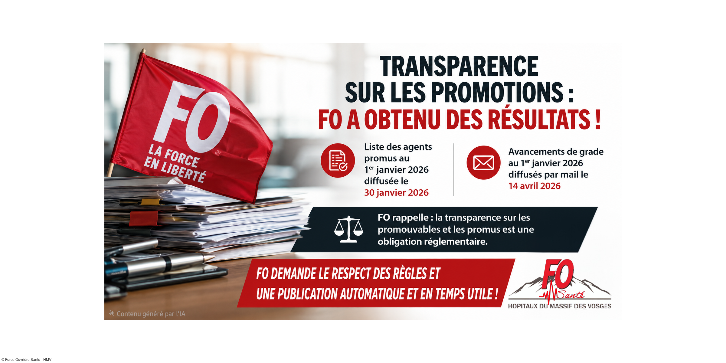 PROMOTIONS : FO A OBTENU CE QUE LA DIRECTION NE FAISAIT PLUS : LA PUBLICATION DE LA LISTE DES AGENTS PROMUS !