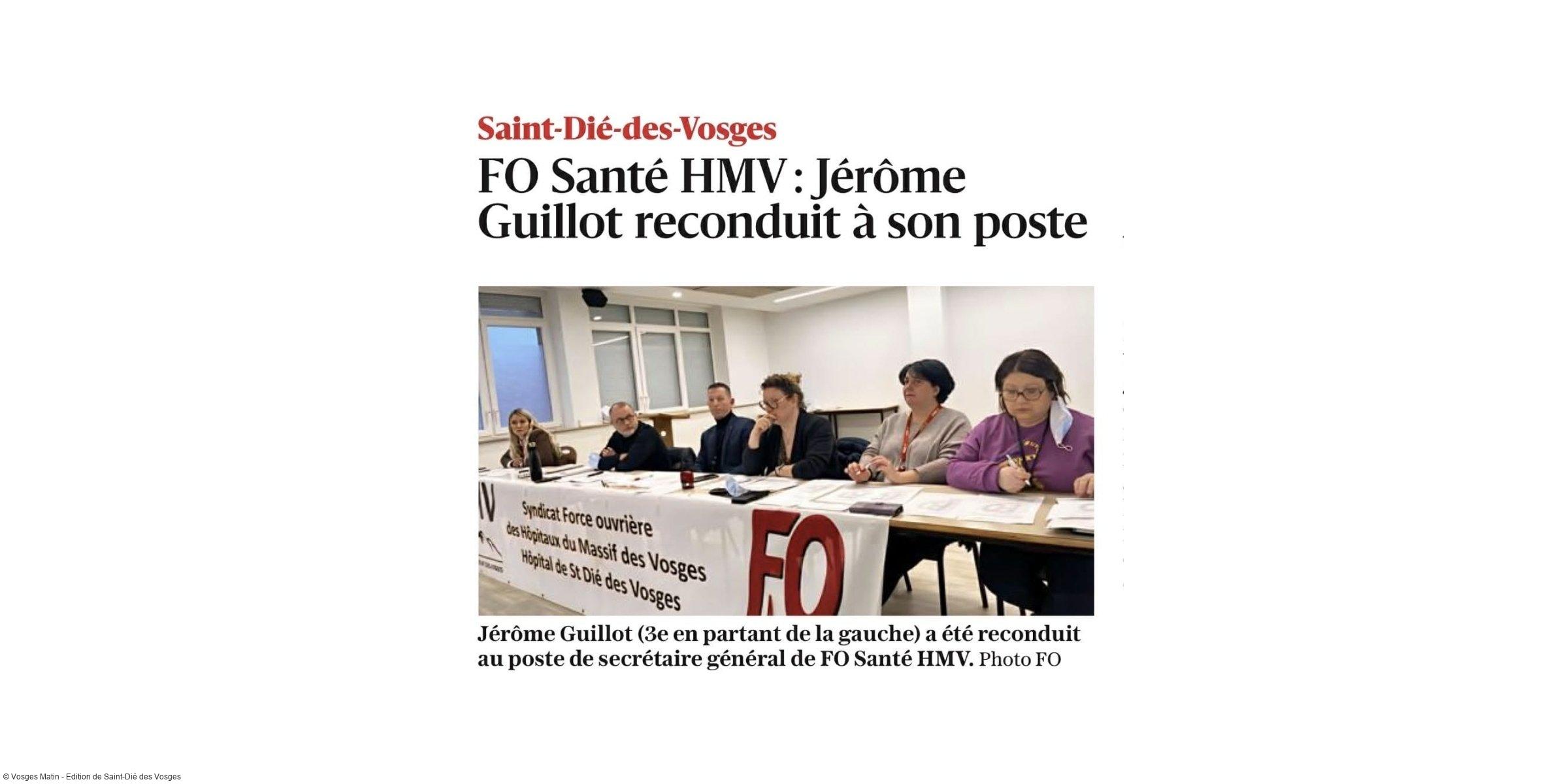FO Santé des HMV sous les projecteurs : notre assemblée générale relayée par Vosges Matin