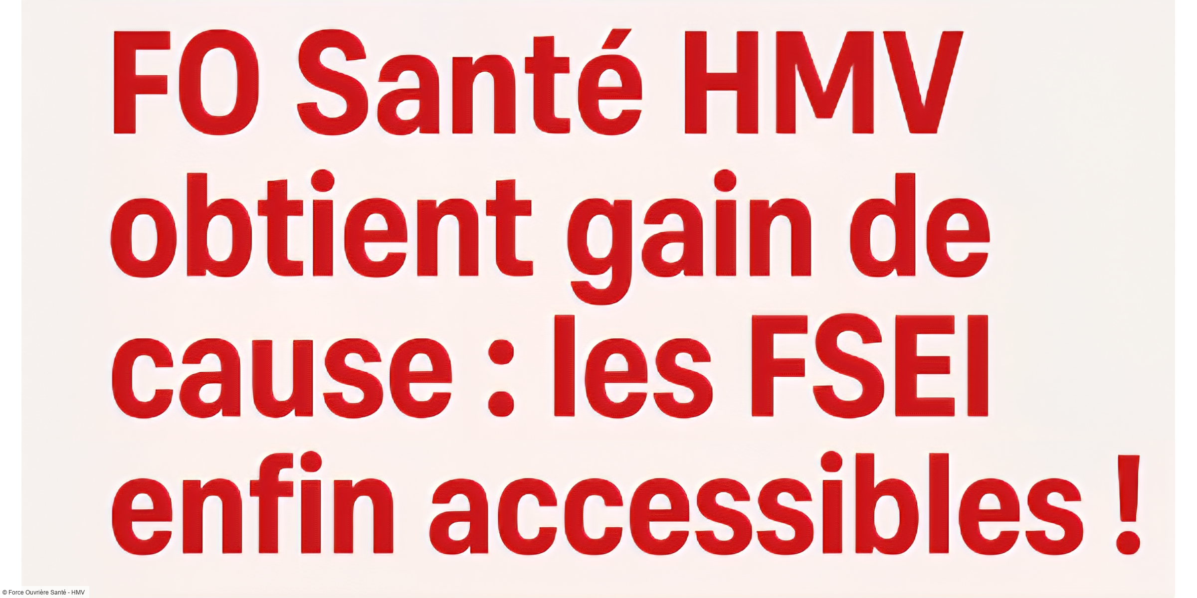 FO Santé HMV obtient gain de cause : les FSEI enfin accessibles !