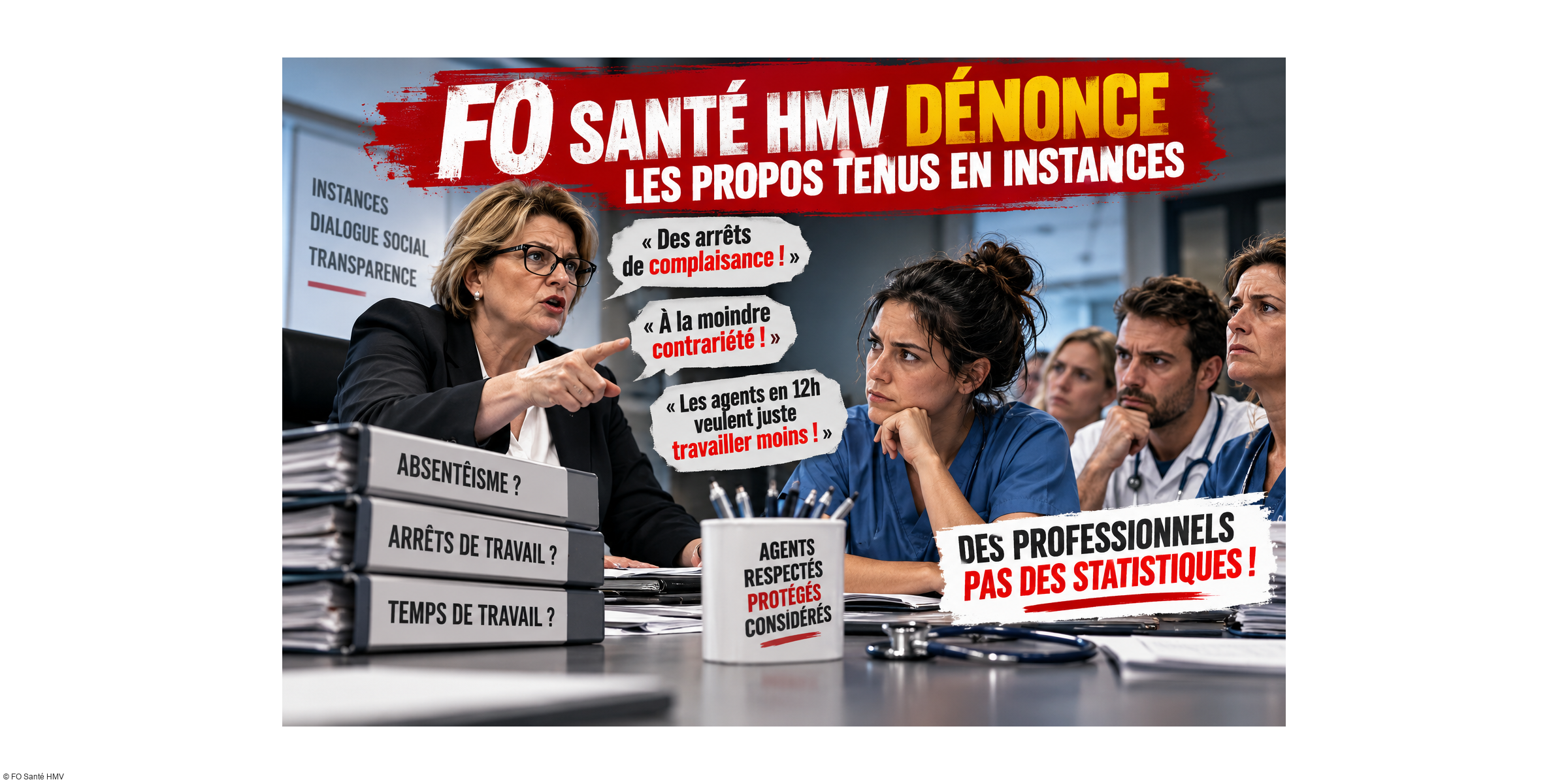 FO Santé HMV joue la transparence et dénonce férmement les propos tenus en instances