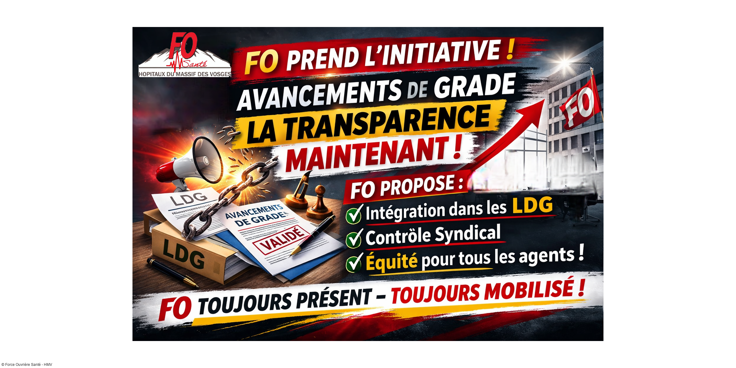 Avancements de grade : FO Santé des HMV passe à l'offensive et remet la transparence au cœur des LDG