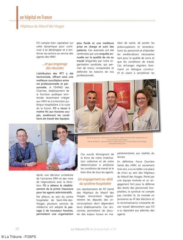 Focus sur les Hôpitaux du Massif des Vosges : la Fédération FO Services Publics et de Santé met à l’honneur FO Santé des HMV