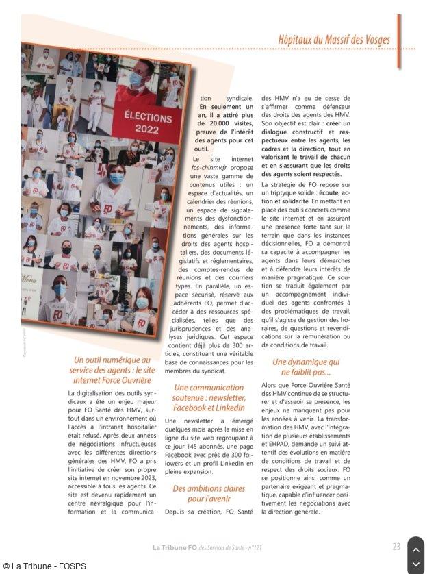 Focus sur les Hôpitaux du Massif des Vosges : la Fédération FO Services Publics et de Santé met à l’honneur FO Santé des HMV