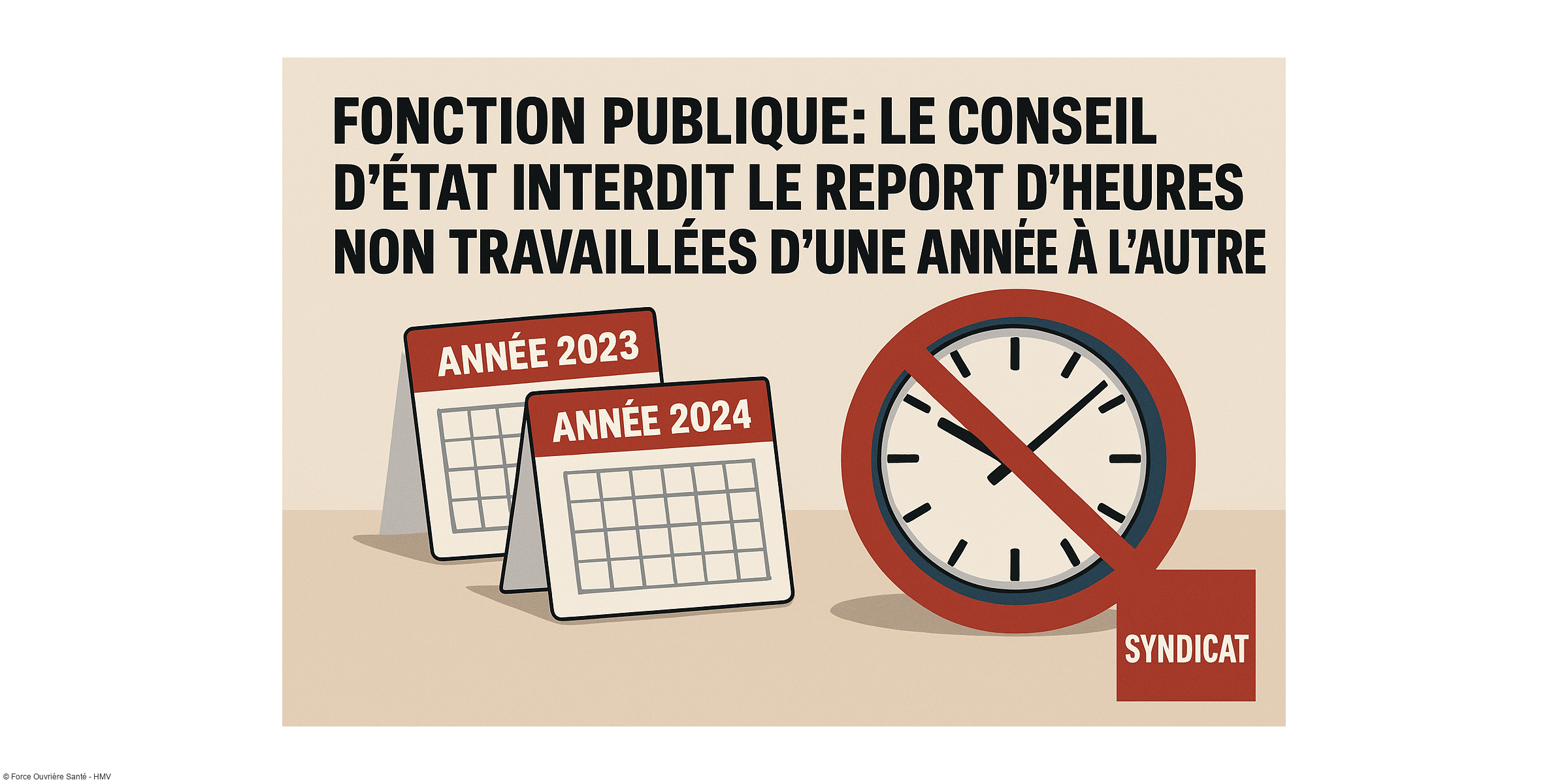 FONCTION PUBLIQUE : le Conseil d’État interdit le report d’heures non travaillées d’une année à l’autre