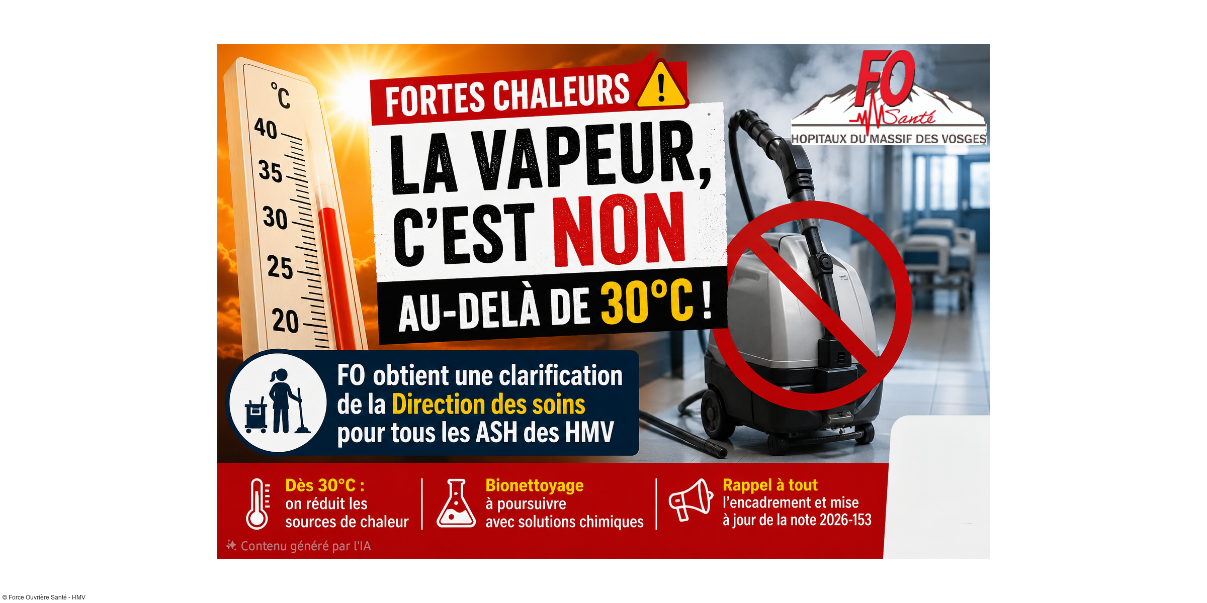 Fortes chaleurs : FO obtient des clarifications sur l'utilisation de la vapeur