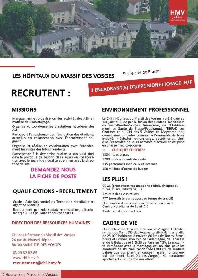 Les Hôpitaux du Massif des Vosges a un poste pour VOUS !