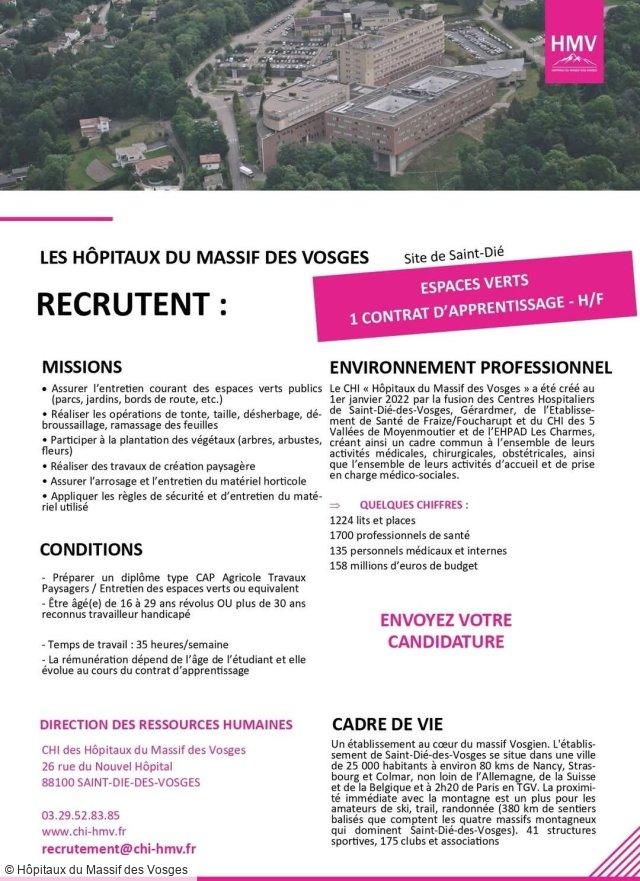 Les Hôpitaux du Massif des Vosges a un poste pour VOUS !