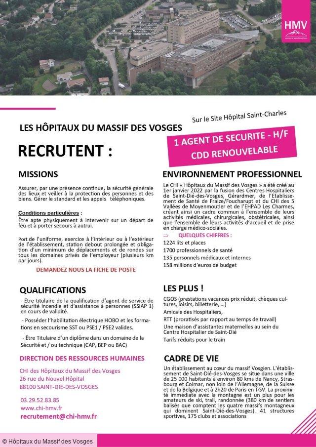 Les Hôpitaux du Massif des Vosges a un poste pour VOUS !
