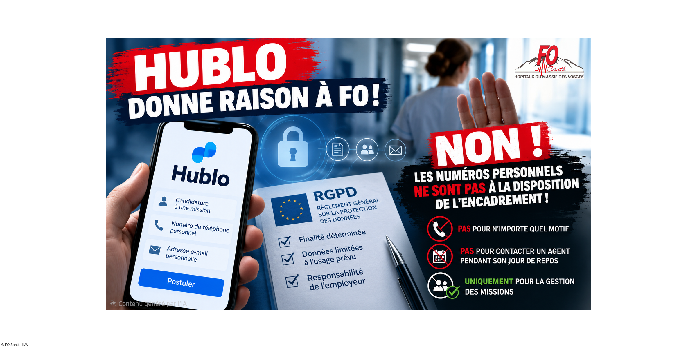 HUBLO DONNE RAISON À FO : NON, LES NUMÉROS PERSONNELS NE SONT PAS À LA DISPOSITION DE L'ENCADREMENT !