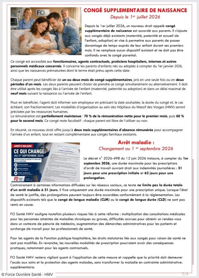 La Lettre d'infos FO Santé HMV : vos droits, l'actualité et nos combats