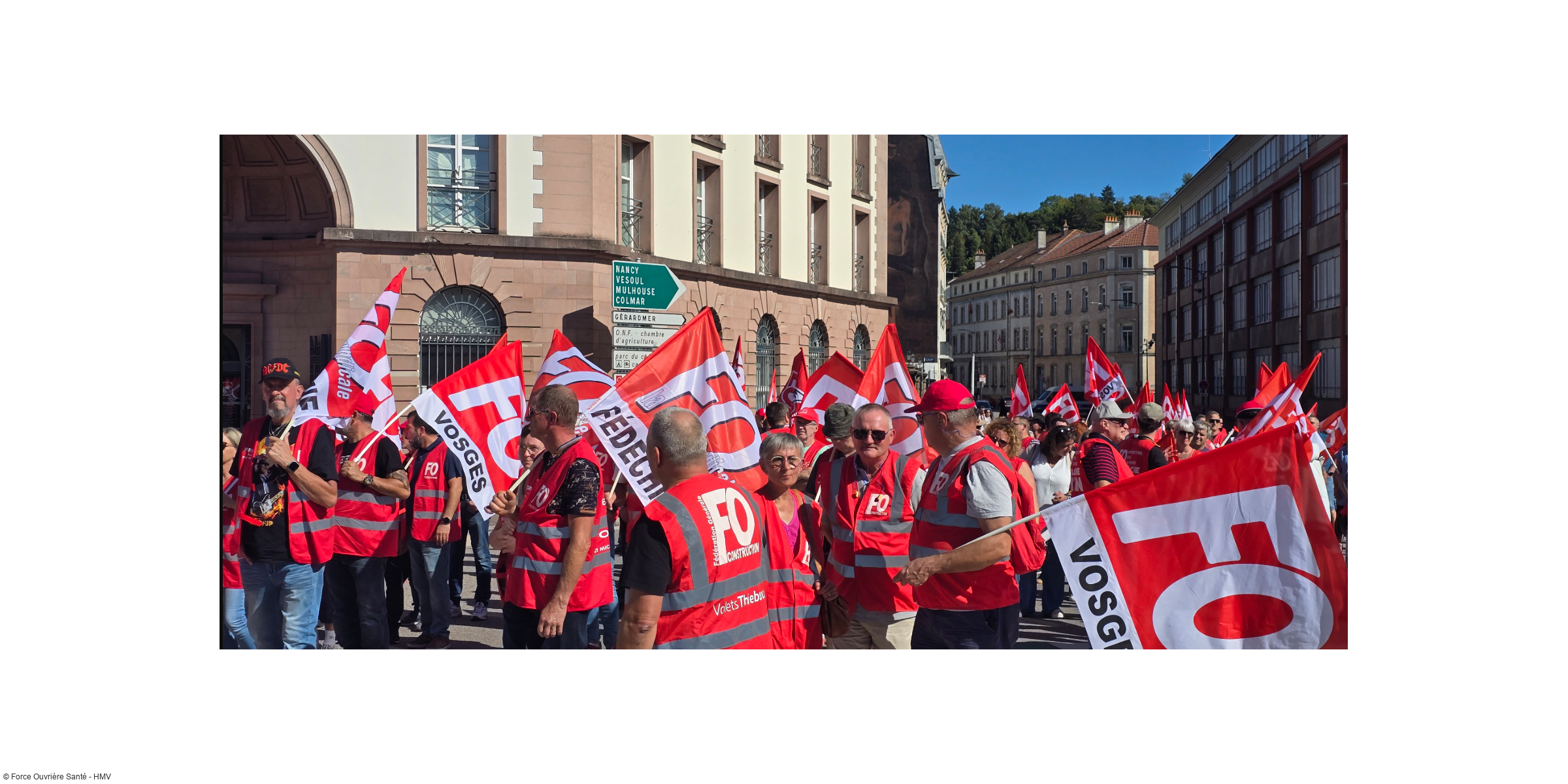FO Santé HMV bien présent lors de la manifestation du 18 septembre à Épinal