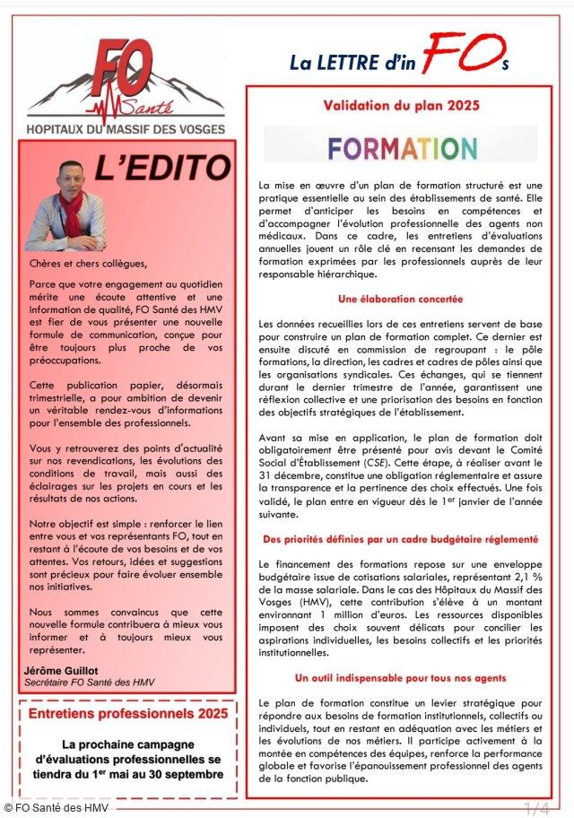 Le nouveau "Rendez-vous FO Santé HMV" trimestriel, ça commence maintenant !