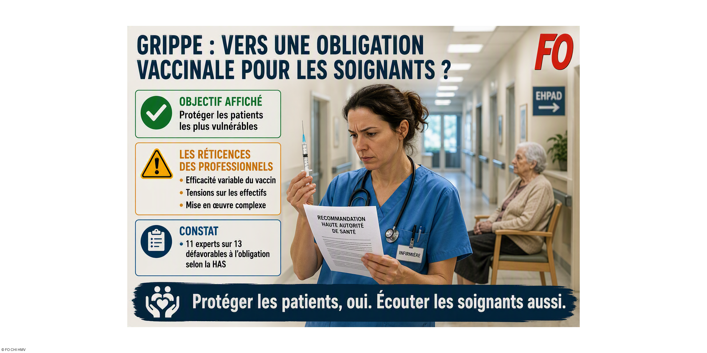 Obligation vaccinale contre la grippe : protéger les patients ne doit pas empêcher d'entendre les soignants