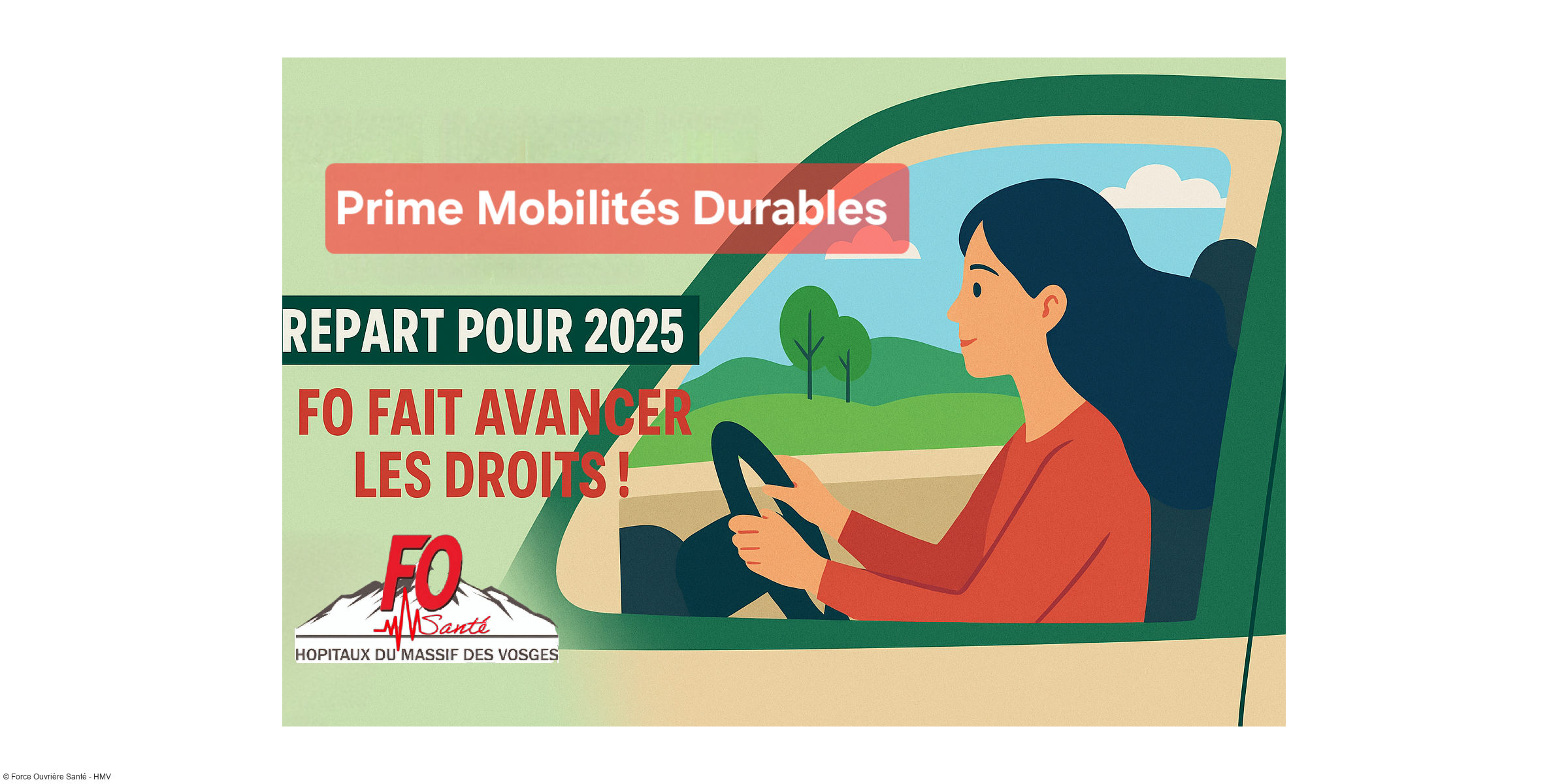 Prime Mobilité Durable : renouvelée pour 2025, FO Santé HMV reste à vos côtés !