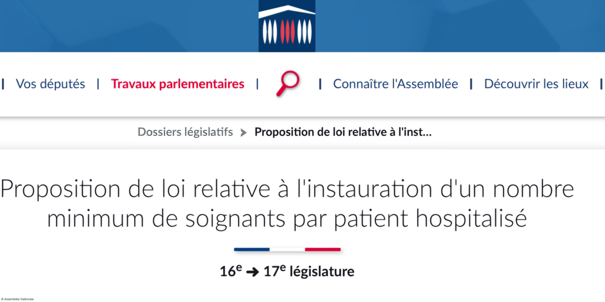 Adoptée à l'Assemblée Nationale: Une loi instaure un ratio de soignant/soigné à l’hôpital