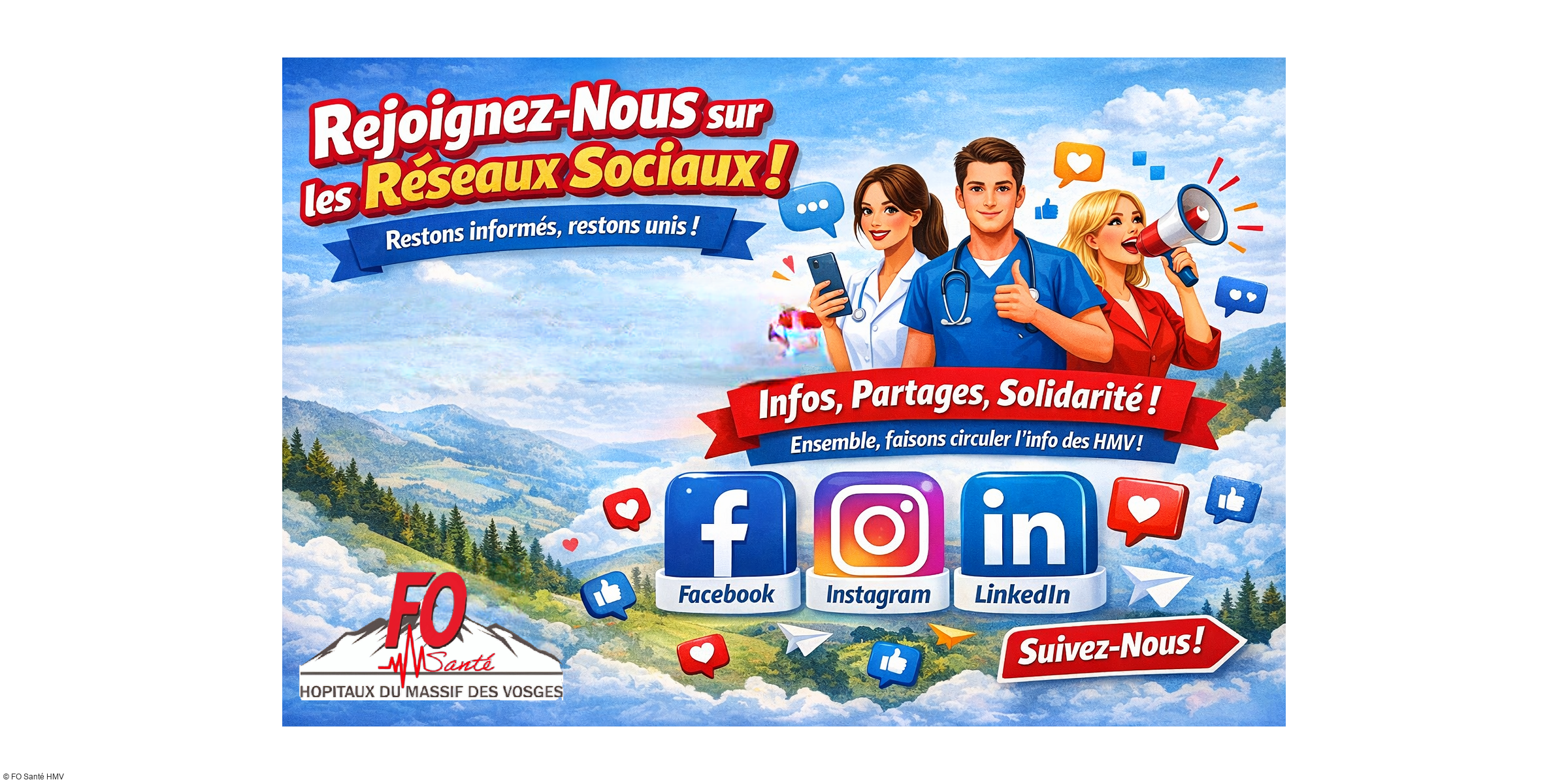 RESEAUX SOCIAUX: Restons connectés, restons informés… ensemble on est plus fort !