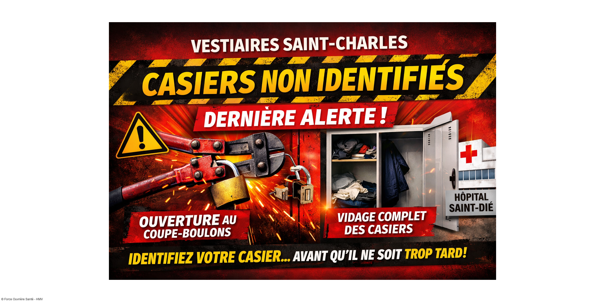 ULTIME ALERTE – Vestiaires "NON IDENTIFIÉS" Saint-Charles